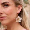 Boucles d’oreilles créoles avec fleur