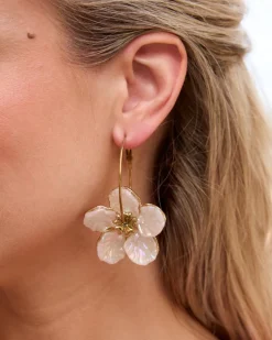 Boucles d’oreilles créoles avec fleur