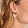 Boucles d’oreilles cœur rubis