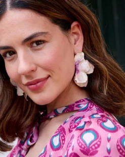 Boucles d’oreilles en pierre d’hibiscus