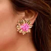 Boucles d’oreilles fleur rose