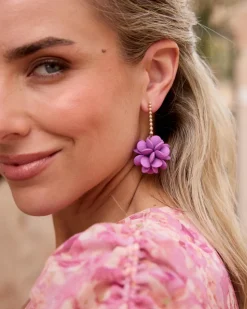 Boucles d’oreilles pendentifs fleur