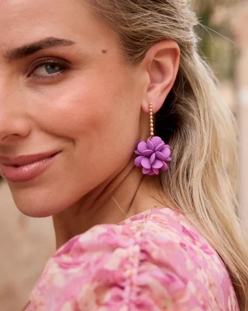 Boucles d’oreilles pendentifs fleur