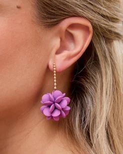 Boucles d’oreilles pendentifs fleur