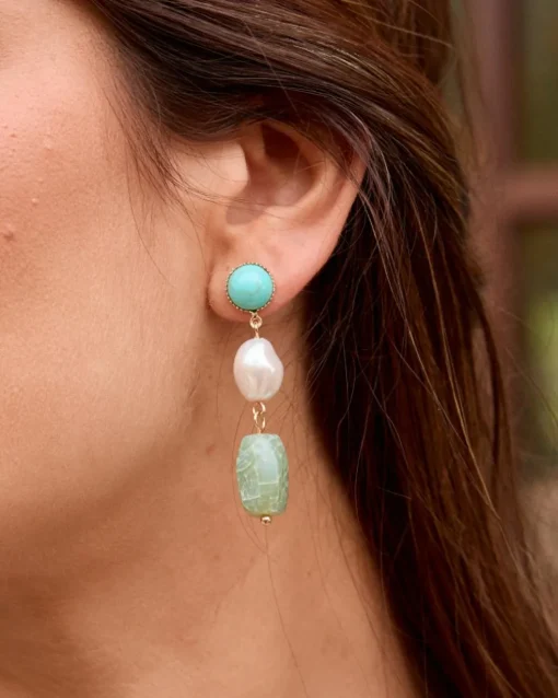 Boucles d’oreilles pierres de mimosa