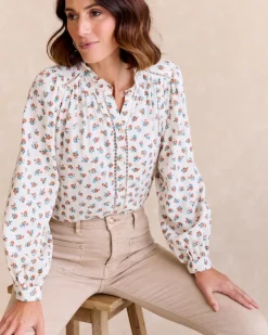 Chemise Fleur Écrue