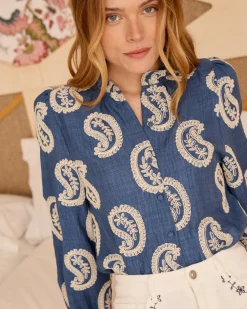 Helia Paisley Chemise brodée