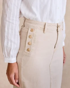 Jupe en jean avec boutons latéraux
