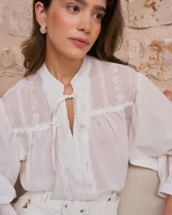 Lucinda Encolure Chemise Brodée