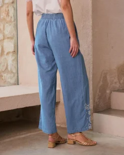 Mara Pantalon en denim brodé