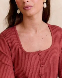 Pull en tricot marron