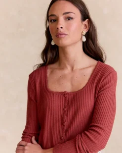 Pull en tricot marron
