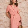 Robe chemise corail