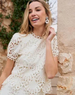 Robe courte ajourée Ornella