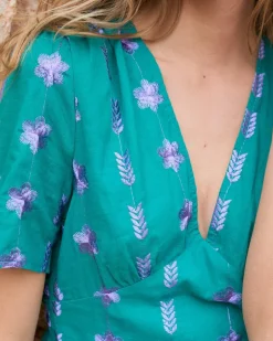 Robe longue brodée Rainelle
