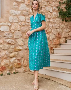 Robe longue brodée Rainelle