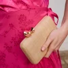 Sac en raphia fleur dorée