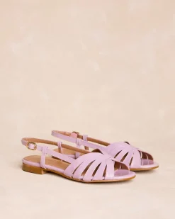 Sandale plate mauve