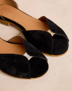 Sandale plate noire