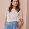 T-shirt à manches en dentelle Inara