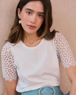 T-shirt à manches en dentelle Inara