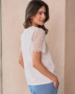 T-shirt à manches en dentelle Inara
